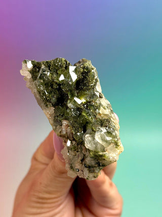 FAIRY FORREST EPIDOTE W. QUARTZ (14) Cluster The Crystal Avenues 