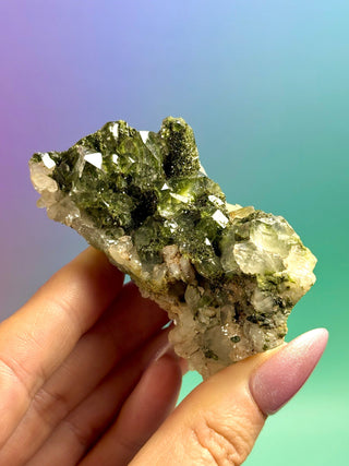 FAIRY FORREST EPIDOTE W. QUARTZ (14) Cluster The Crystal Avenues 