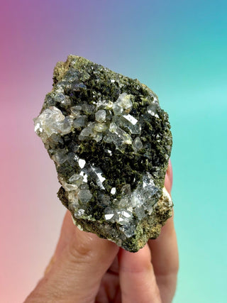 FAIRY FORREST EPIDOTE W. QUARTZ (15) Cluster The Crystal Avenues 