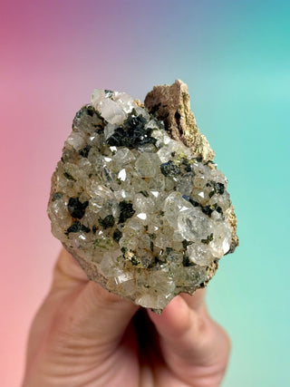 FAIRY FORREST EPIDOTE W. QUARTZ (16) Cluster The Crystal Avenues 