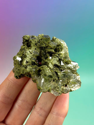 FAIRY FORREST EPIDOTE W. QUARTZ (19) Cluster The Crystal Avenues 