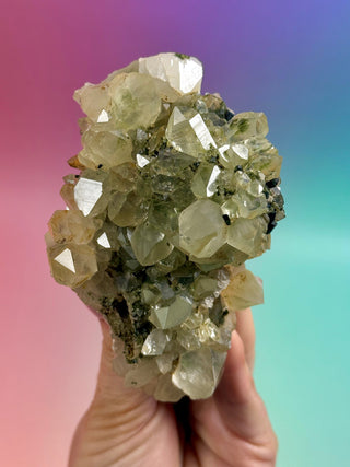 FAIRY FORREST EPIDOTE W. QUARTZ (2) Cluster The Crystal Avenues 