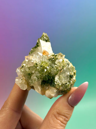 FAIRY FORREST EPIDOTE W. QUARTZ (23) Cluster The Crystal Avenues 