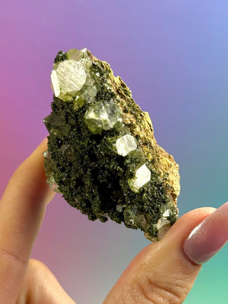 FAIRY FORREST EPIDOTE W. QUARTZ (25) Cluster The Crystal Avenues 