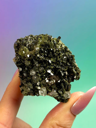 FAIRY FORREST EPIDOTE W. QUARTZ (26) Cluster The Crystal Avenues 