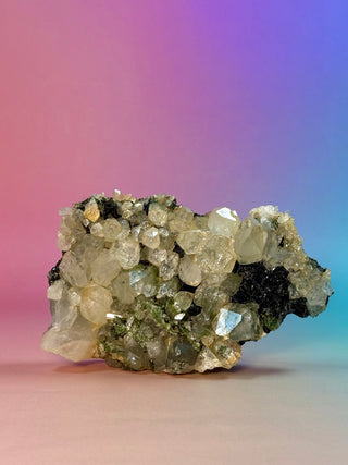 FAIRY FORREST EPIDOTE W. QUARTZ (3) Cluster The Crystal Avenues 