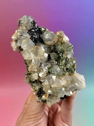 FAIRY FORREST EPIDOTE W. QUARTZ (3) Cluster The Crystal Avenues 