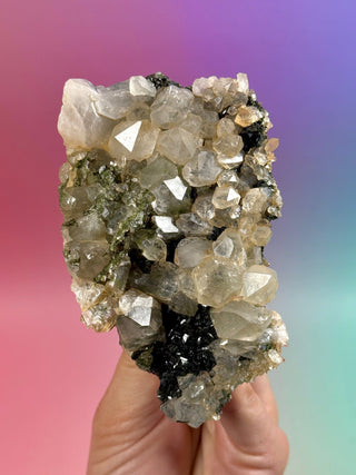 FAIRY FORREST EPIDOTE W. QUARTZ (3) Cluster The Crystal Avenues 