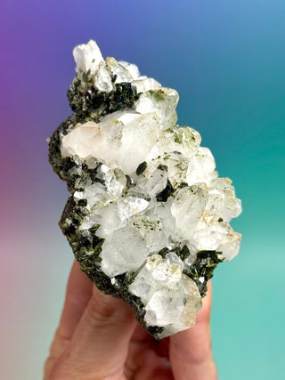 FAIRY FORREST EPIDOTE W. QUARTZ (6) Cluster The Crystal Avenues 