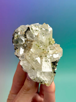 FAIRY FORREST EPIDOTE W. QUARTZ (7) Cluster The Crystal Avenues 