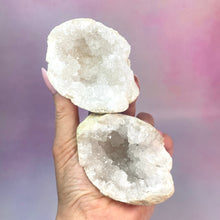 Load image into Gallery viewer, FRIENDSHIP WHITE QUARTZ GEODE (2) The Crystal Avenues 
