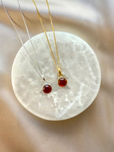 Load image into Gallery viewer, GARNET CRYSTAL NECKLACE - ROUND PENDANT Necklace The Crystal Avenues 
