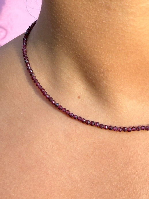 GARNET FACET CHOKER NECKLACE Necklace The Crystal Avenues 