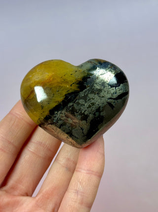 GOLDEN HEALER PYRITE HEART (2) tumble stone The Crystal Avenues 