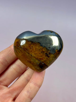 GOLDEN HEALER PYRITE HEART (3) tumble stone The Crystal Avenues 