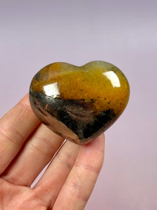 GOLDEN HEALER PYRITE HEART (4) tumble stone The Crystal Avenues 
