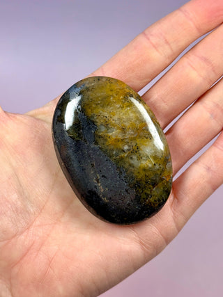 GOLDEN HEALER PYRITE PALM STONE (1) tumble stone The Crystal Avenues 