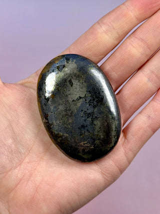 GOLDEN HEALER PYRITE PALM STONE (1) tumble stone The Crystal Avenues 