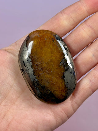 GOLDEN HEALER PYRITE PALM STONE (3) tumble stone The Crystal Avenues 