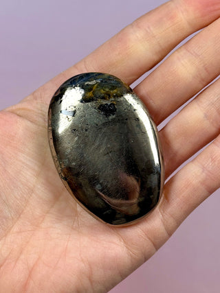 GOLDEN HEALER PYRITE PALM STONE (5) tumble stone The Crystal Avenues 