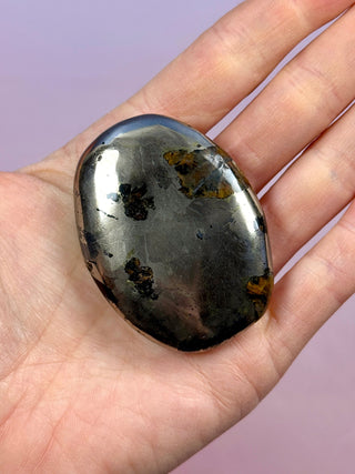 GOLDEN HEALER PYRITE PALM STONE (6) tumble stone The Crystal Avenues 