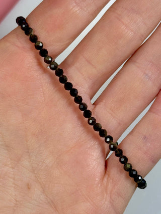 GOLDEN OBSIDIAN FACET STRETCH BRACELET Bracelet The Crystal Avenues 