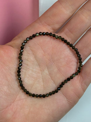 GOLDEN OBSIDIAN FACET STRETCH BRACELET Bracelet The Crystal Avenues 