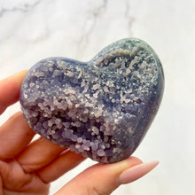 Load image into Gallery viewer, GRAPE AGATE HEART - HAND CARVED (1) The Crystal Avenues 
