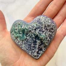 Load image into Gallery viewer, GRAPE AGATE HEART - HAND CARVED (2) The Crystal Avenues 
