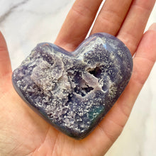 Load image into Gallery viewer, GRAPE AGATE HEART - HAND CARVED (2) The Crystal Avenues 
