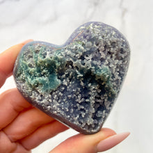 Load image into Gallery viewer, GRAPE AGATE HEART - HAND CARVED (2) The Crystal Avenues 
