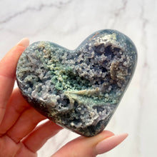 Load image into Gallery viewer, GRAPE AGATE HEART - HAND CARVED (4) The Crystal Avenues 
