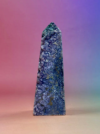 GRAPE AGATE TOWER - HAND CARVED (1) The Crystal Avenues 