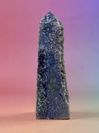 GRAPE AGATE TOWER - HAND CARVED (1) The Crystal Avenues 