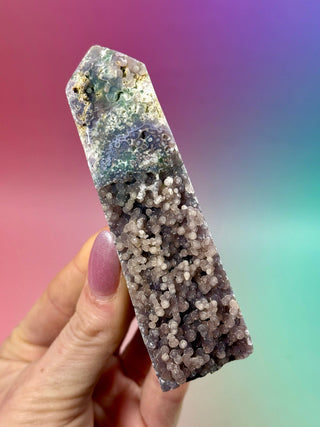 GRAPE AGATE TOWER - HAND CARVED (3) The Crystal Avenues 