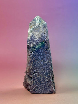 GRAPE AGATE TOWER - HAND CARVED (3) The Crystal Avenues 