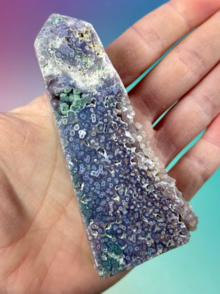 GRAPE AGATE TOWER - HAND CARVED (3) The Crystal Avenues 