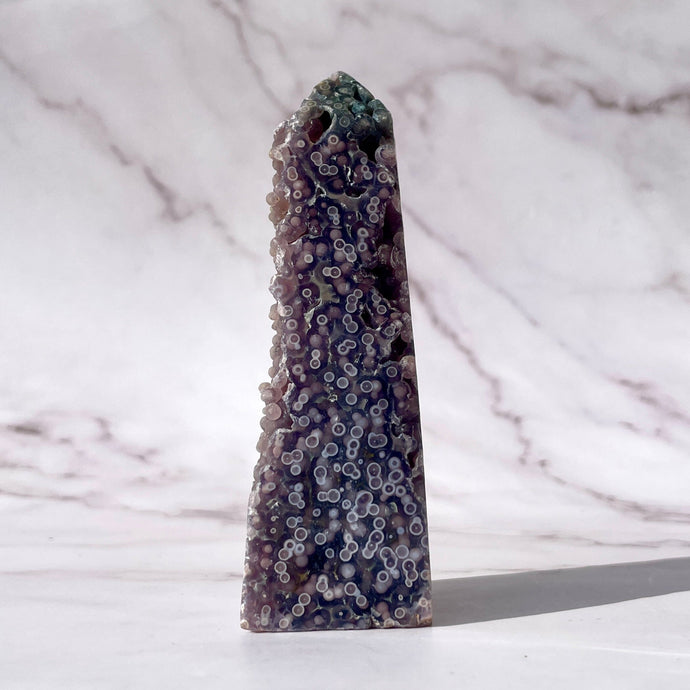 GRAPE AGATE TOWER - HAND CARVED (4) The Crystal Avenues 