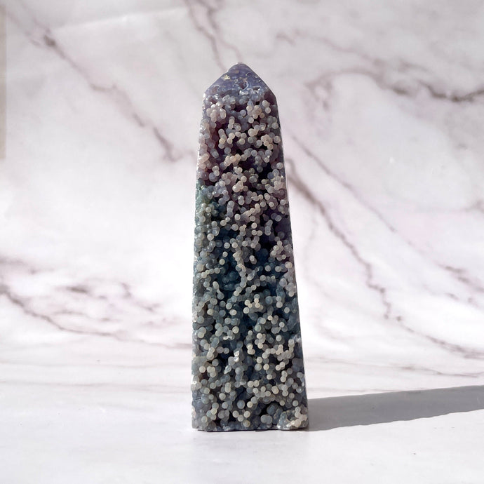 GRAPE AGATE TOWER - HAND CARVED (5) The Crystal Avenues 