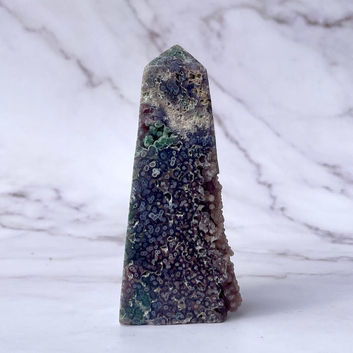 GRAPE AGATE TOWER - HAND CARVED (8) The Crystal Avenues 