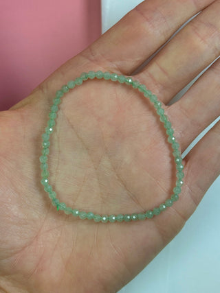 GREEN AVENTURINE FACET STRETCH BRACELET Bracelet The Crystal Avenues 