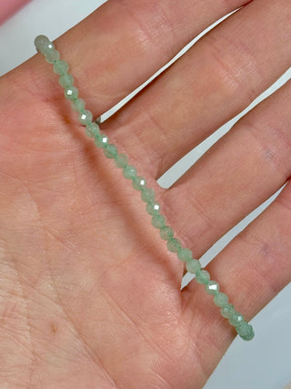 GREEN AVENTURINE FACET STRETCH BRACELET Bracelet The Crystal Avenues 