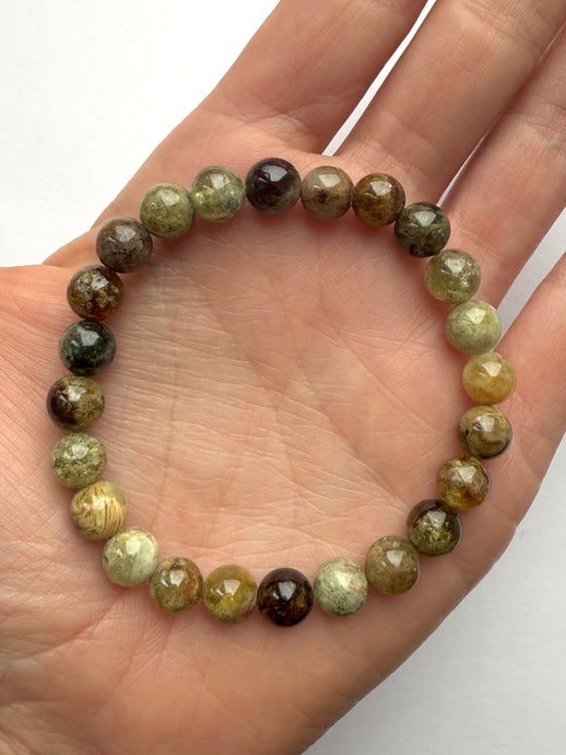 GREEN GARNET BRACELET (8MM) Bracelet The Crystal Avenues 