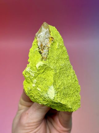 GREEN NONTRONITE ON QUARTZ (5) Raw Crystal The Crystal Avenues 