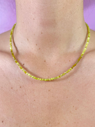 GREEN OPAL FACET CHOKER NECKLACE Necklace The Crystal Avenues 