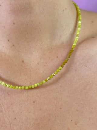 GREEN OPAL FACET CHOKER NECKLACE Necklace The Crystal Avenues 