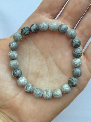 GREY PICASSO JASPIS BRACELET (8MM) Bracelet The Crystal Avenues 