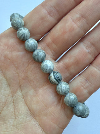 GREY PICASSO JASPIS BRACELET (8MM) Bracelet The Crystal Avenues 