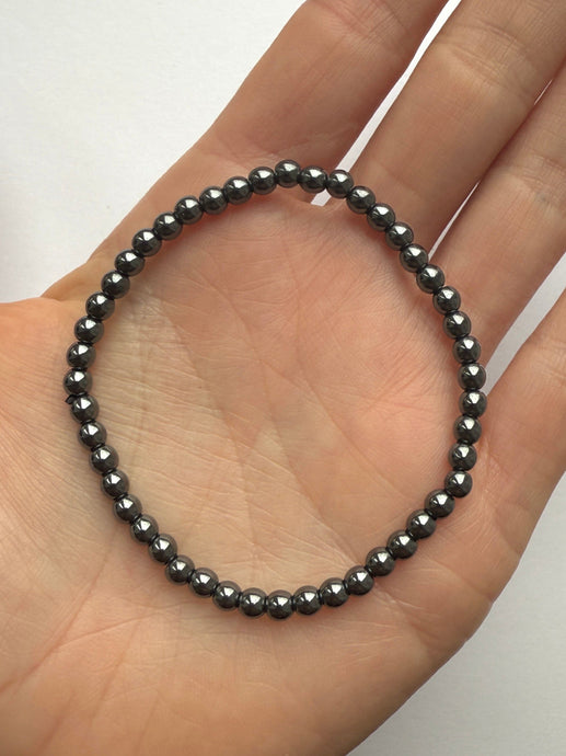 HEMATITE BRACELET (4MM) Bracelet The Crystal Avenues 