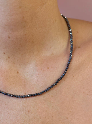 HEMATITE FACET CHOKER NECKLACE Necklace The Crystal Avenues 
